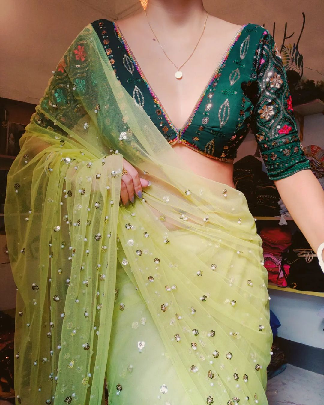 Heavy Butterfly Net | Saree