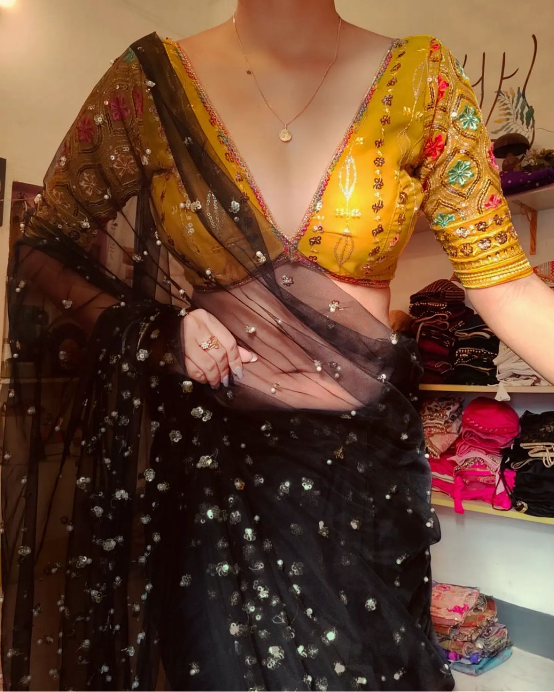 Heavy Butterfly Net | Saree