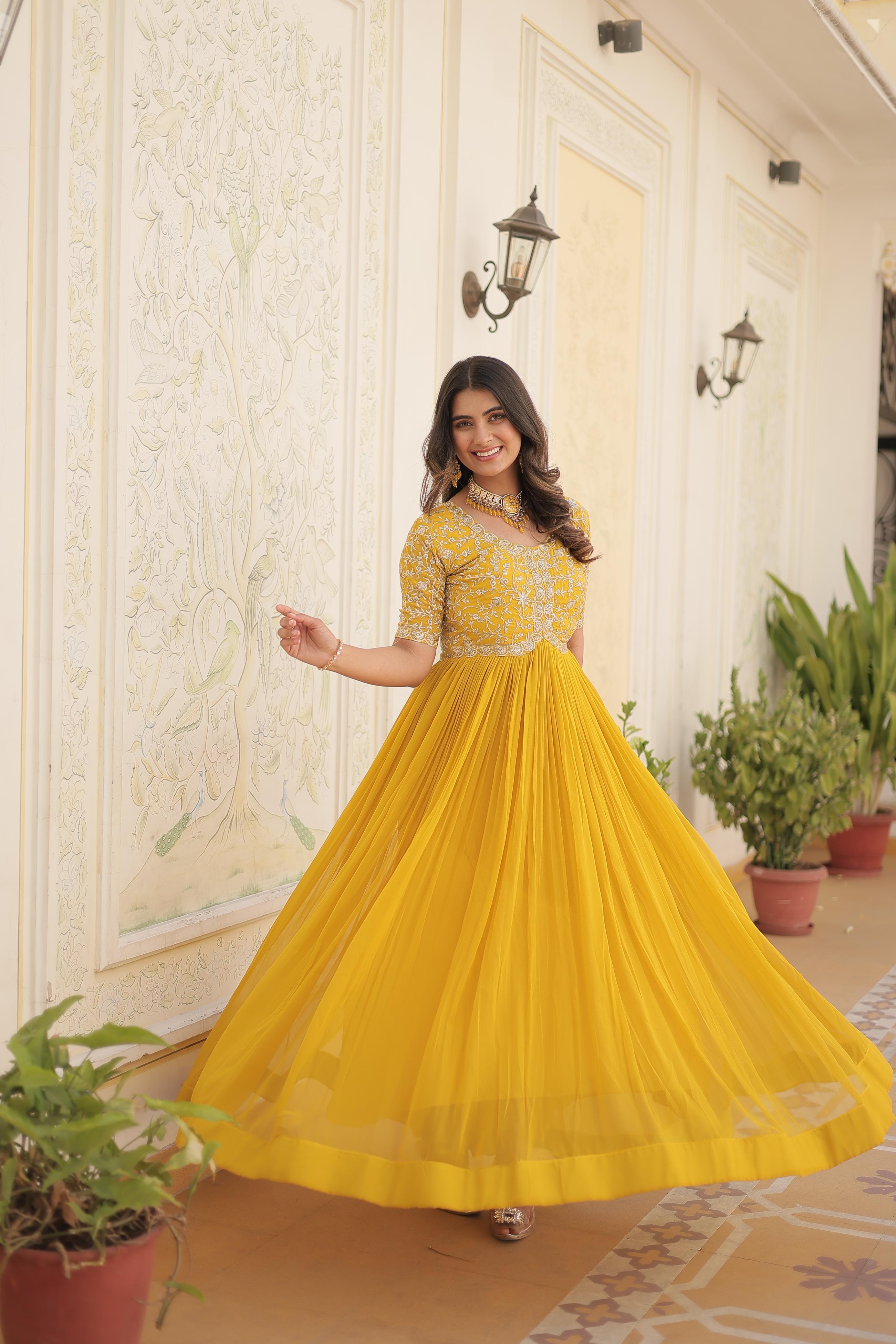 Madhvi Vol 13 Faux Georgette Ready Made Gown Collection