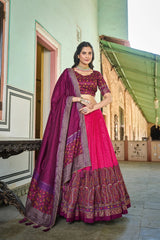 Beautiful Designer Tussar Silk Lehenga Choli