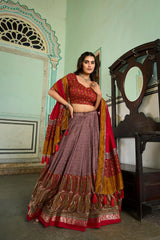 Beautiful Designer Tussar Silk Lehenga Choli