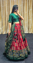 Beautiful Designer Tussar Silk Lehenga Choli