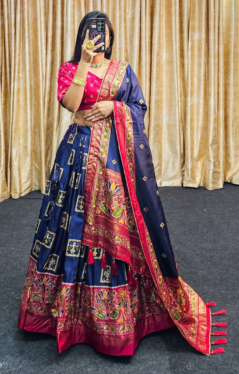 Beautiful Designer Tussar Silk Lehenga Choli