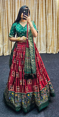 Beautiful Designer Tussar Silk Lehenga Choli