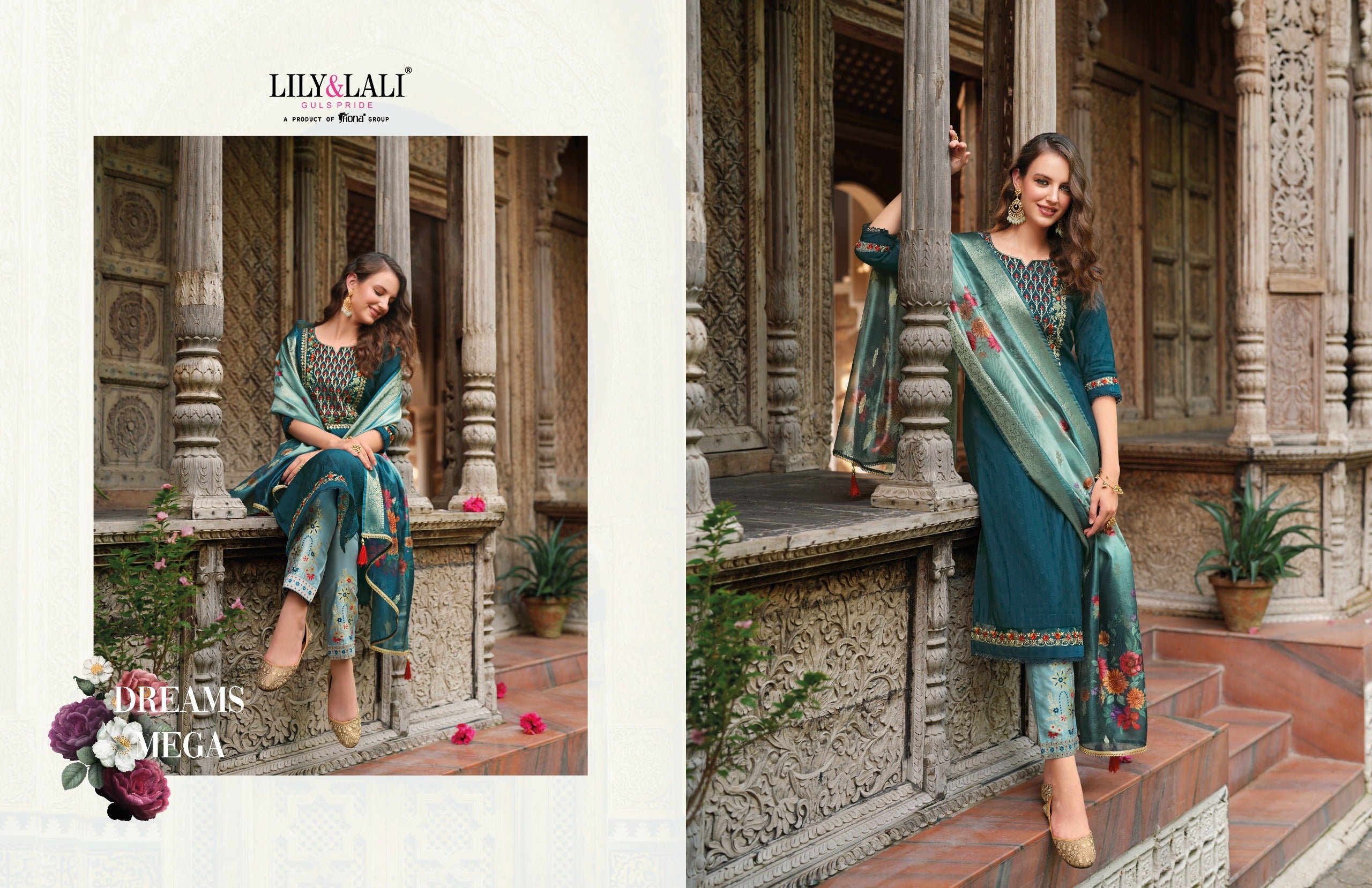 Lily And Lali Meenakari 4 Kurti Bottom With Dupatta