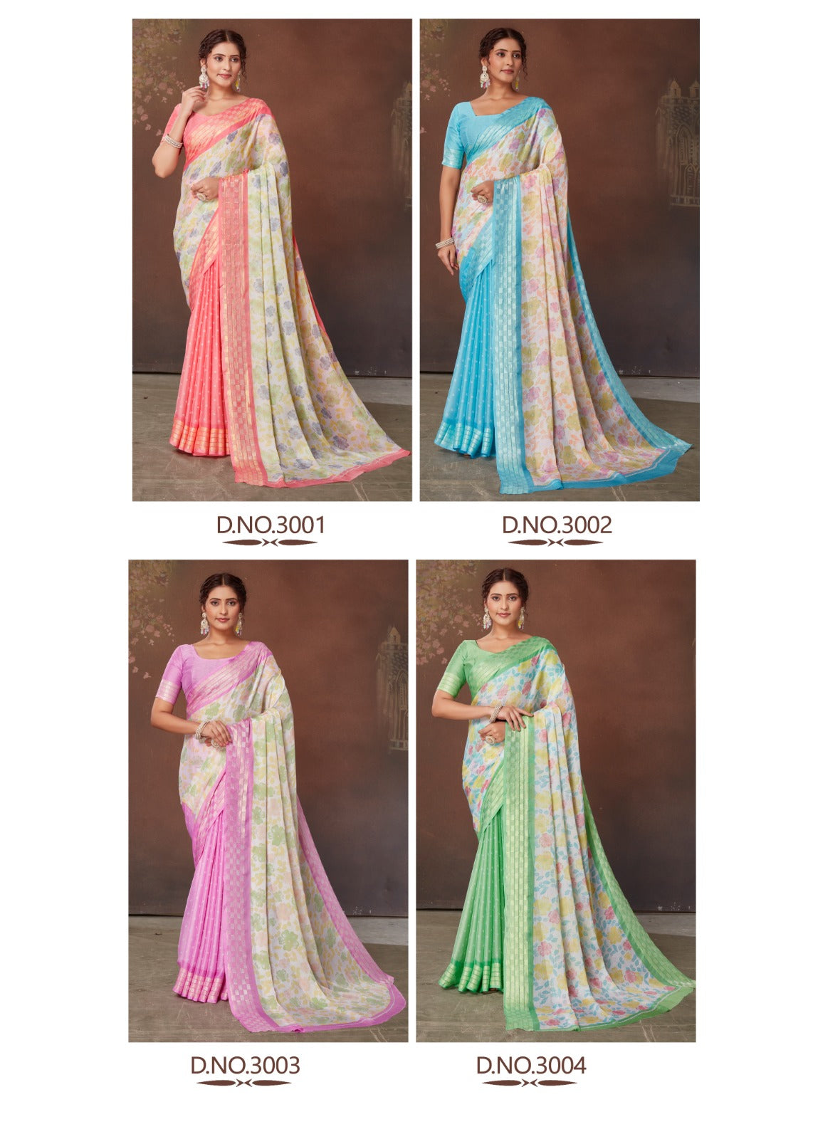 Sr Aavi 3 Chiffon Fancy Printed Saree Collection