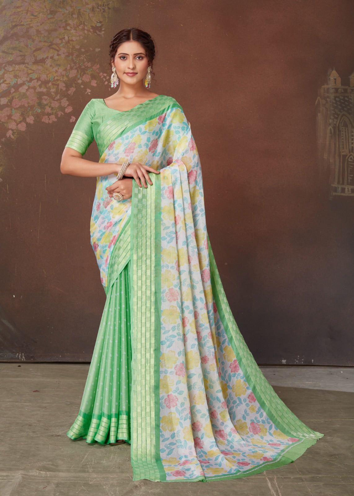 Sr Aavi 3 Chiffon Fancy Printed Saree Collection