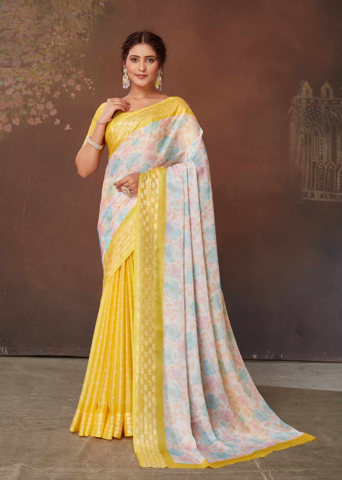 Sr Aavi 3 Chiffon Fancy Printed Saree Collection