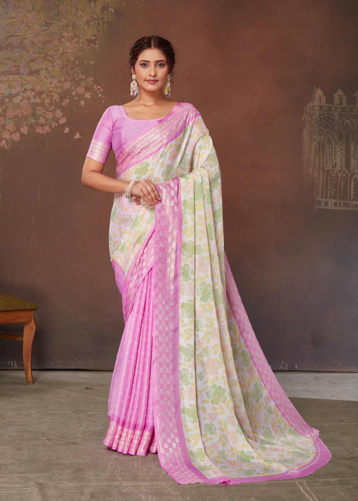 Sr Aavi 3 Chiffon Fancy Printed Saree Collection