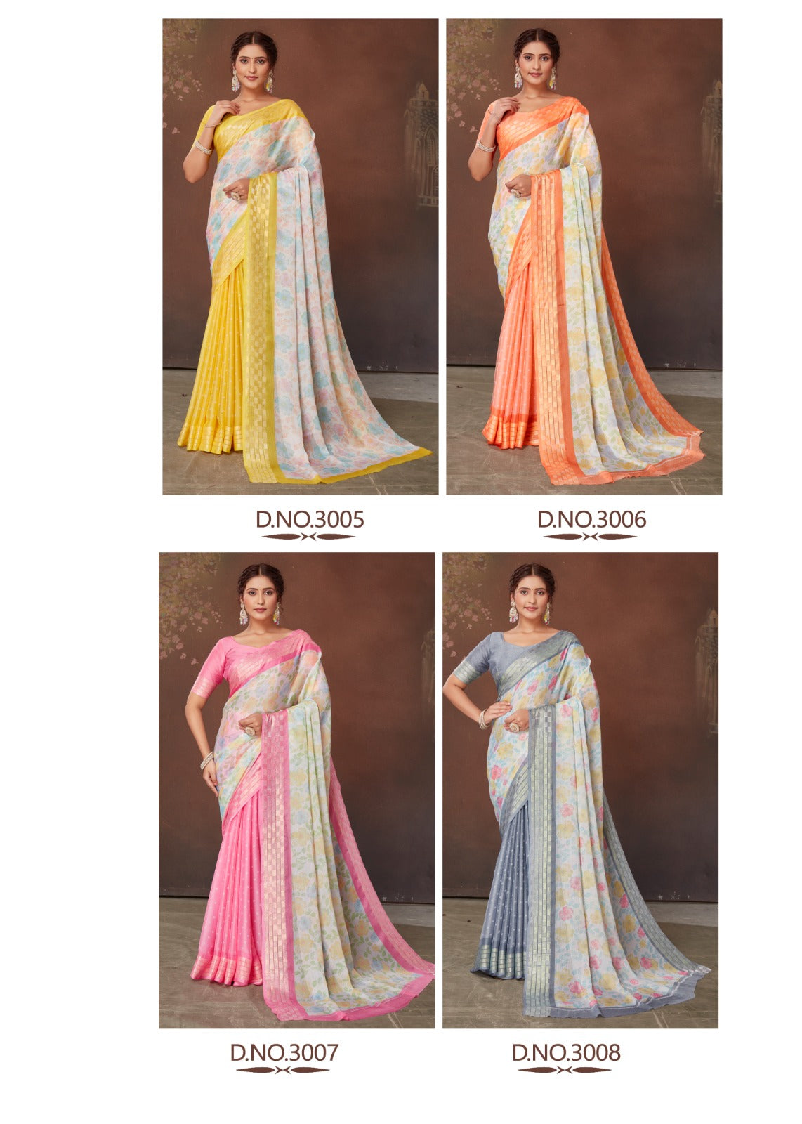 Sr Aavi 3 Chiffon Fancy Printed Saree Collection