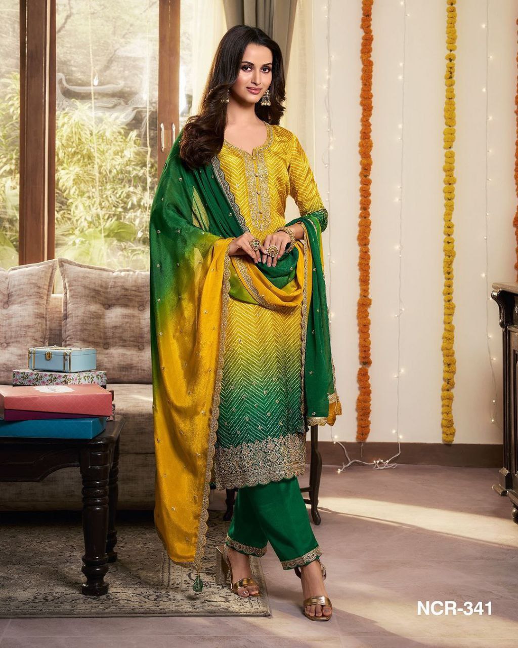 Bt 7045 Beautiful Chinon Embroidered Salwar Kameez