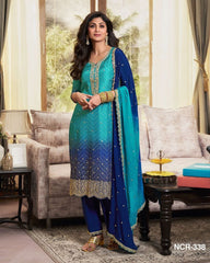 Bt 7045 Beautiful Chinon Embroidered Salwar Kameez